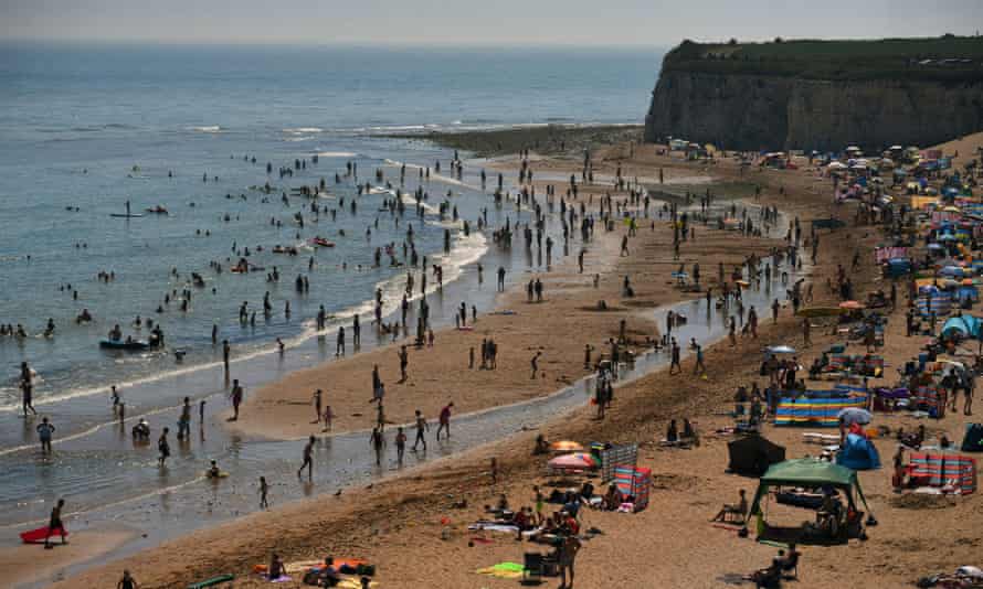 Joss Bay in Broadstairs, Kent, July 2020.