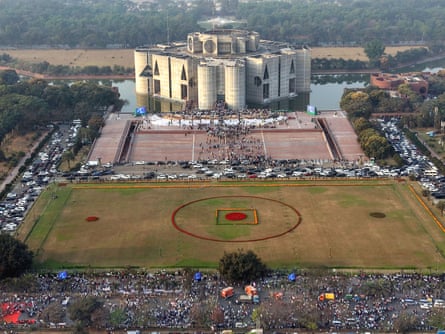 Aerial view of the Bangladesh parliament in Dhaka.