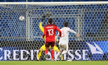Gerard Moreno fires in a late equaliser for Spain in Switzerland.