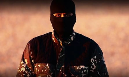 Videograb from Isis video showing a masked gunman