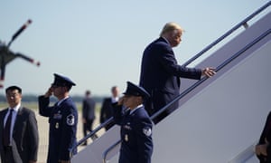 President Donald Trump boards Air Force One for a trip to Midland, Texas to visit Double Eagle Energy Oil Rig. An Air Force jet directly in front of the president’s plane carried former Democratic Representative John Lewis’s body to memorial services in Georgia.