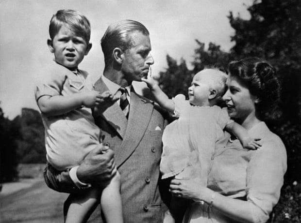 Princess Elizabeth and the Duke of Edinburgh with Prince Charles and Princess Anne in January 1952