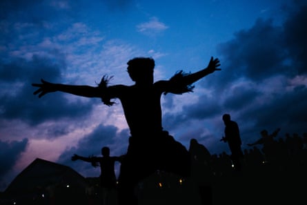 A dancer performs during Lighting the Sound