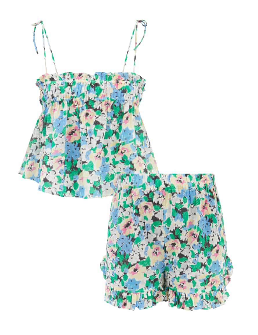 Floral co-ord top and shorts by Ganni 