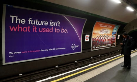 A British Telecom tube advertisement in 2019
