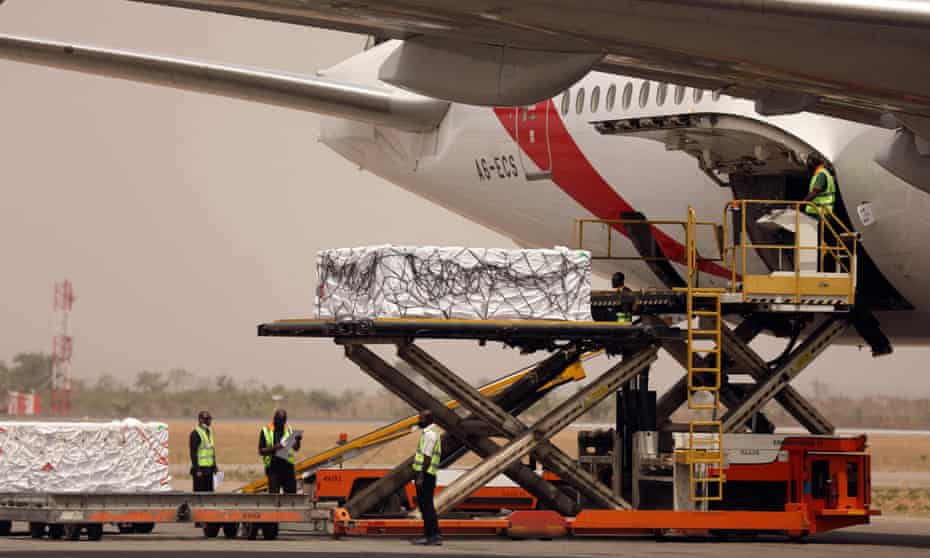 The first Oxford/AstraZeneca vaccines arrive in Abuja, Nigeria, from the Covax facility on Tuesday.