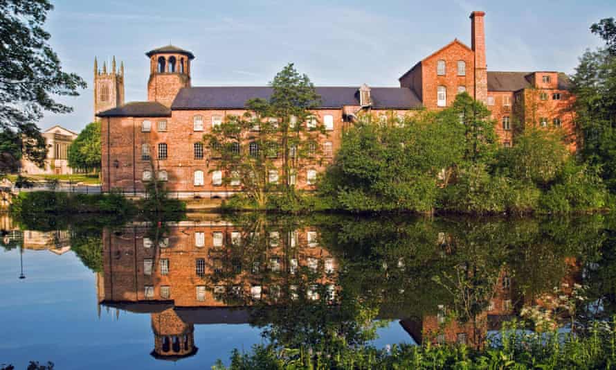 The first fully mechanised factory in the world … Derby Silk Mill on the River Derwent.