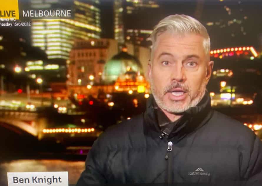 'Si gelava completamente': Ben Knight con la sua giacca a sbuffo.