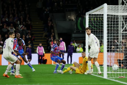 Tyrick Mitchell of Crystal Palace scores his team’s second goal