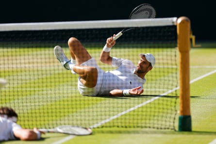 Novak Djokovic and Arthur Rinderknech aft falling connected nan writer