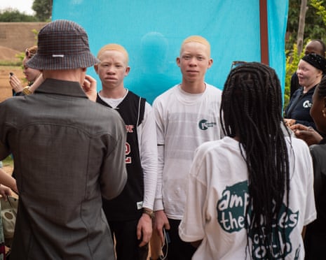Young Tanzanians, some with albinism, in a photography workshop this summer.
