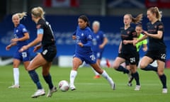 Chelsea and Manchester City in action in the Women’s Super League last October.
