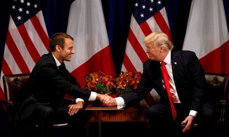 Donald Trump meets Emmanuel Macron in New York, in September 2017.