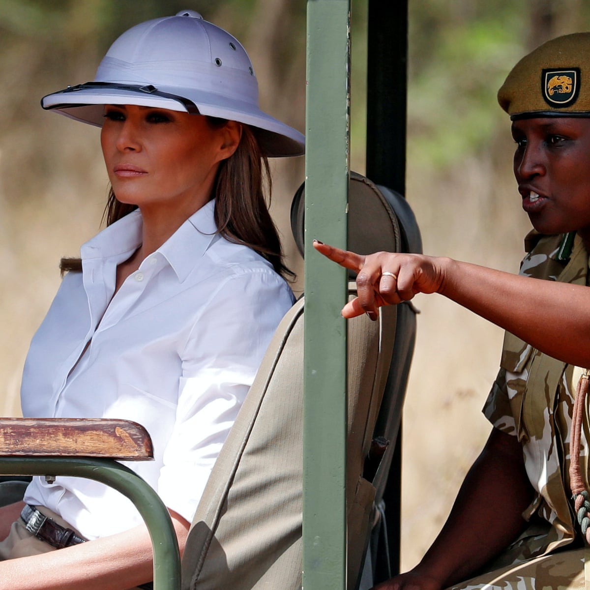 Melania Trump Criticised For Wearing Colonial Style Hat During Kenyan Safari World News The Guardian