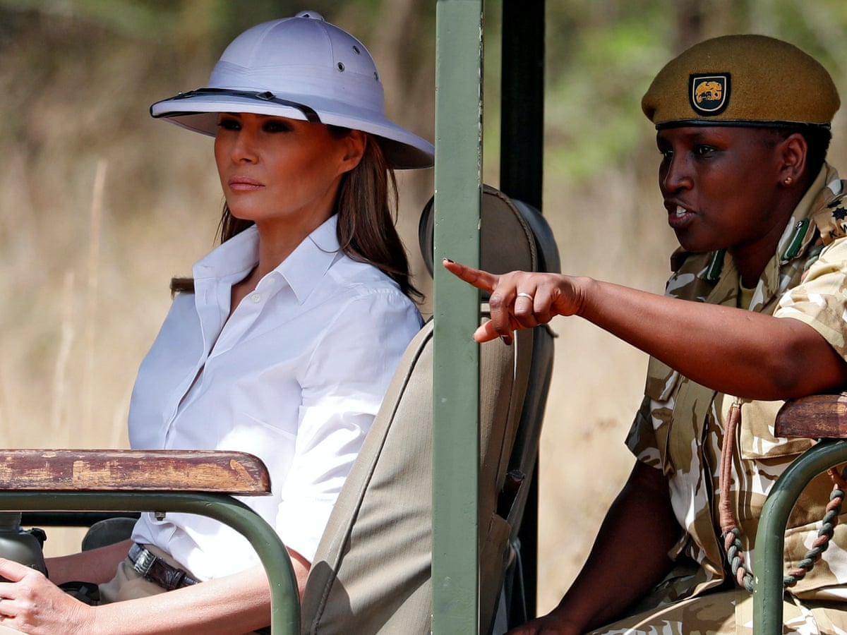 Melania Trump Criticised For Wearing Colonial Style Hat During Kenyan Safari Africa The Guardian