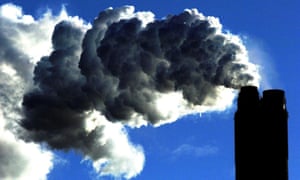 A coal fired plant generating power