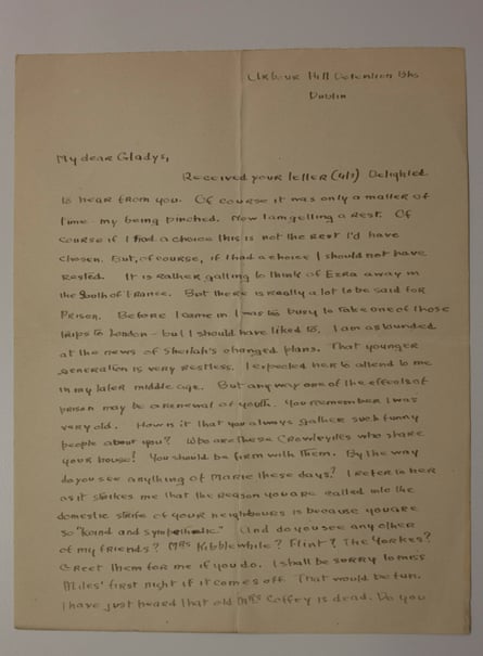 One of the many letters Desmond FitzGerald and Gladys Hynes exchanged