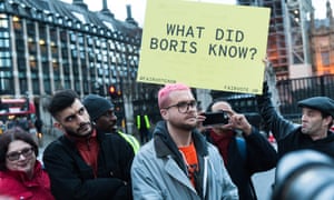 BeLeave and Cambridge Analytica whistleblowers Shahmir Sanni and Chris Wylie at a demonstration in Parliament Square.