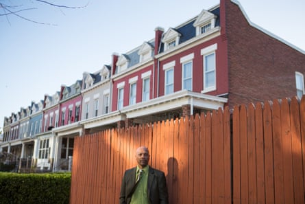 Chris Turner poses for a portrait in his childhood neighborhood of Northeast Washington, D.C.