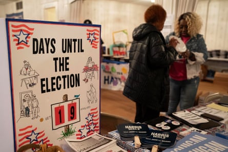 Democratic volunteers in Michigan gather in October.
