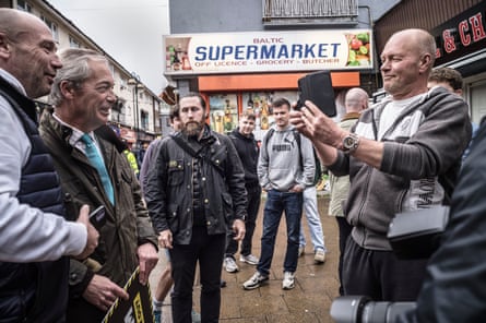 Farage on the high street and meeting surpporteres and prospective councillors