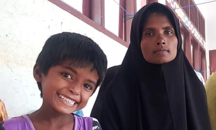 Hatemon Nesa and her younger daughter Umme Salima, two days after they reached Indonesia.