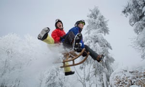 toboganning near Zurich, Switzerland