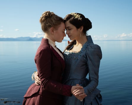 Mia Threapleton and Josie Totah in The Buccaneers in season two.