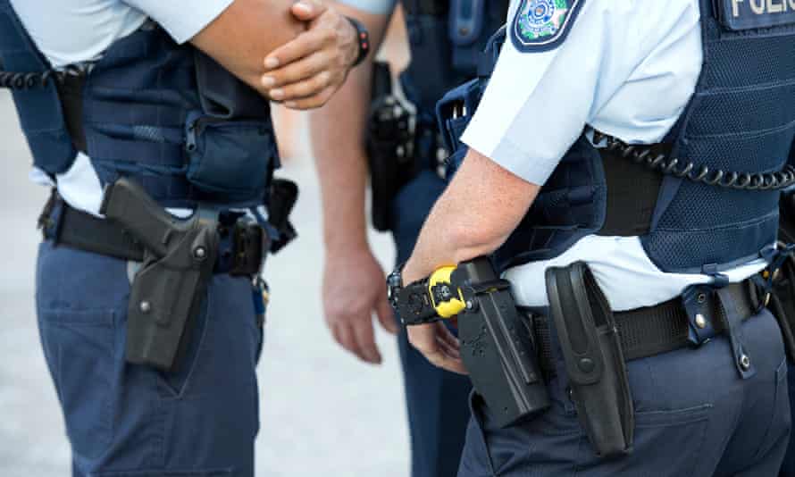 Queensland police officers in Brisbane.