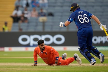Aryan Dutt in action for the Netherlands against England.