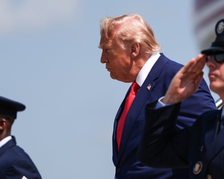 Donald Trump disembarks Air Force One