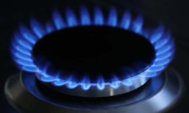 Flames on a gas hob