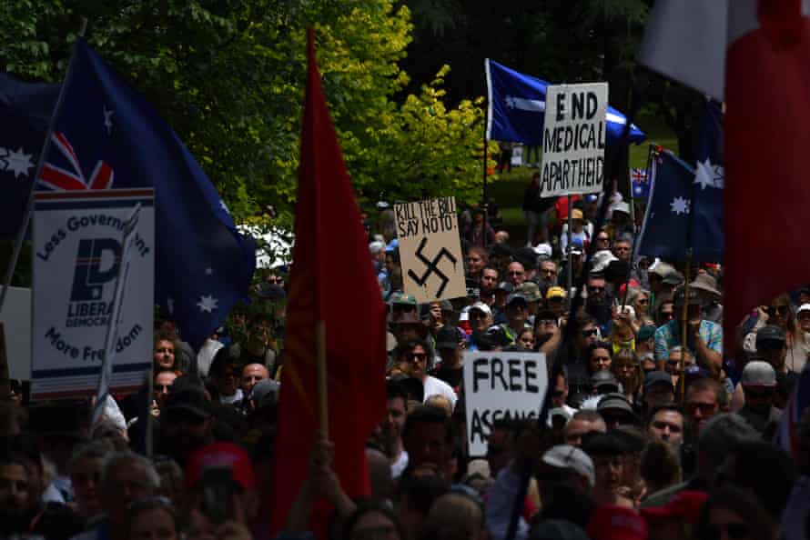 Protesters in Melbourne.