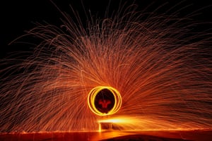 Circles of light in the night
