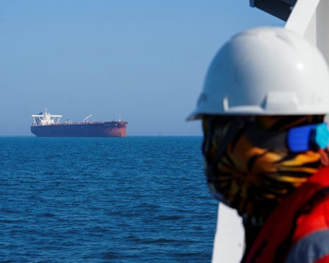 The Malta-flagged oil tanker Agios Fanourios I, which sailed through the strait of Hormuz, arrives in Iraq’s territorial waters off Basra on Friday