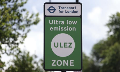 A sign announces the start of the ultra-low emission zone in London