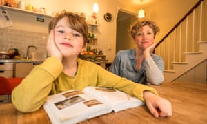 Amy Hemmings and her son Dennis. Hemmings is taking her son out of school on Tuesday.