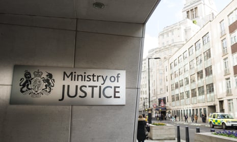 Sign outside Ministry of Justice building in London