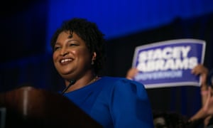 Stacey Abrams takes the stage to declare victory in the Democratic gubernatorial primary in Georgia.
