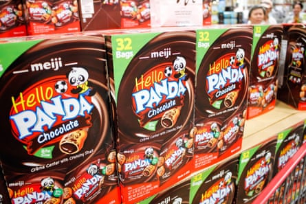 Boxes of chocolate on shelf