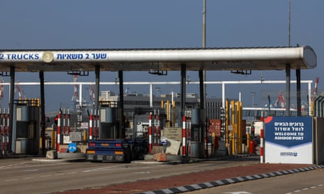 A view of Ashdod port after the Israeli cabinet approved the temporary use of the port for aid deliveries into Gaza.
