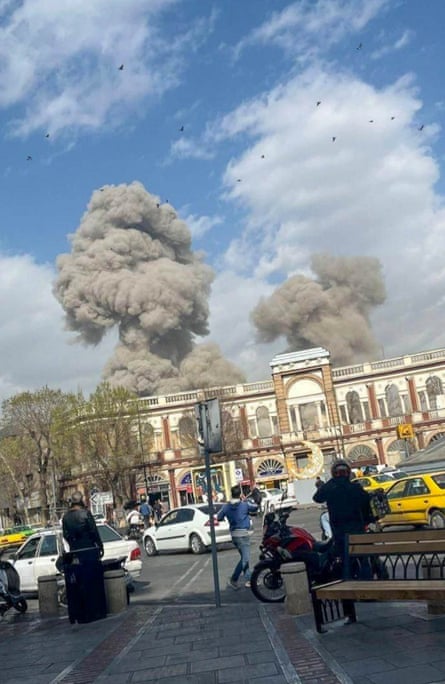 Explosions in Tehran, Iran, after US and Israeli strikes, 28 February 2026