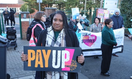 Bell Ribeiro-Addy, the MP for Streatham, with the strikers