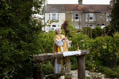 3 May: The Rev Helen Chandler conducts a Sunday service in her garden outside St Peter and St John, an Anglican church near Lowestoft, Suffolk