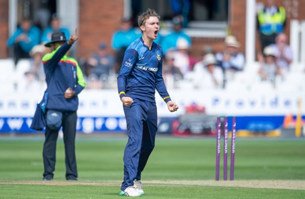 County cricket: Middlesex and Hampshire set pace in One-Day Cup | Royal London Cup 2 Jack Shutt celebrates after taking another wicket for Yorkshire.