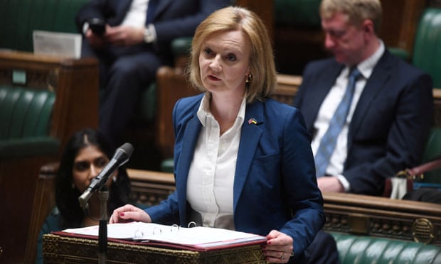 Liz Truss gives a statement to the House of Commons in May 2022.