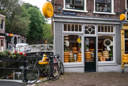 A cheese shop in the town of Gouda.