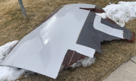 Debris from the United flight in Broomfield, Colorado.