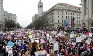 Demonstrators on the Women’s March in January.