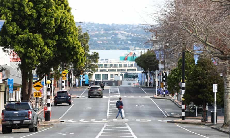 Police in the New Zealand city of Auckland told the man who showed up to the anti-lockdown protest to go home.